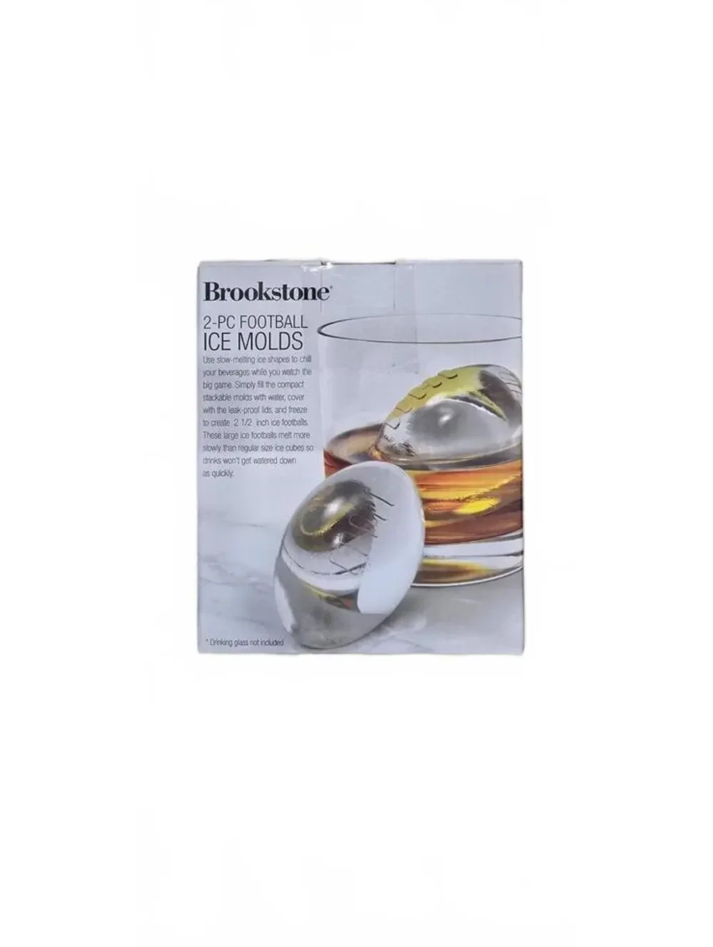 Brookstone 2-PC Football Ice Molds - Unique Football-Shaped Ice Cubes